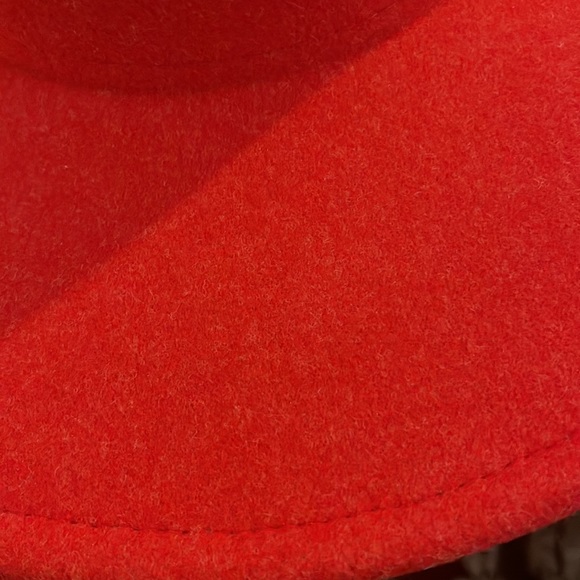 Red Wide Brim Fendora Hat - Picture 9 of 9
